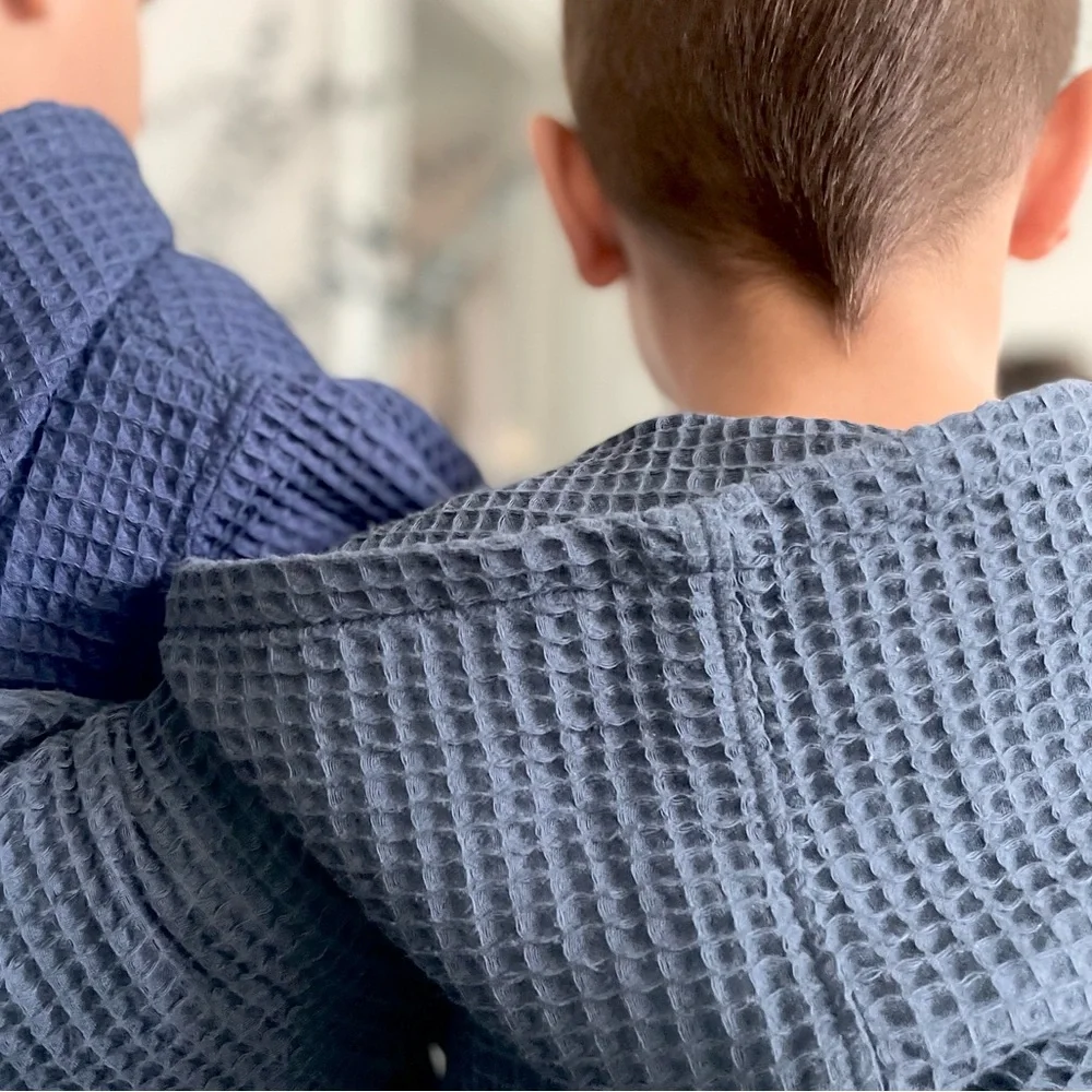 Kids Hooded Bath Robe - Gray
